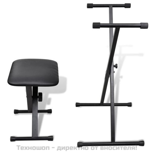 Регулируема стойка за синтезатор с табуретка