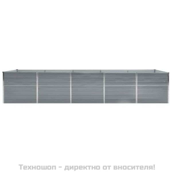 Градинска висока леха поцинкована стомана 400x80x77 см сива