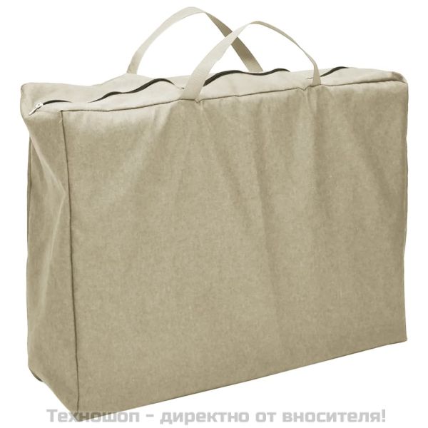 Бебешка кошара с матрак, таупе, ленен плат