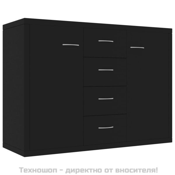 Бюфет, черен, 88x30x65 см, инженерно дърво