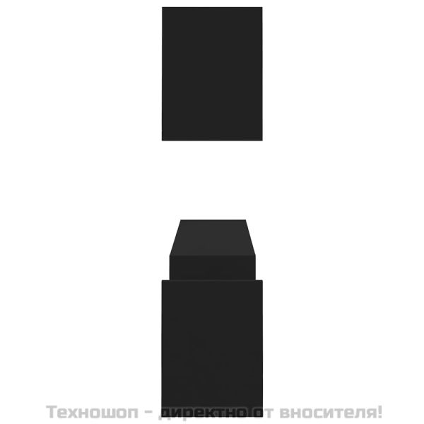 Стенни рафтове, 2 бр, черни, 100x15x20 см, инженерно дърво