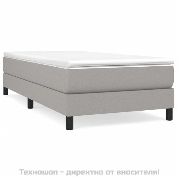 Боксспринг легло с матрак, светлосиво, 90x200 см, плат