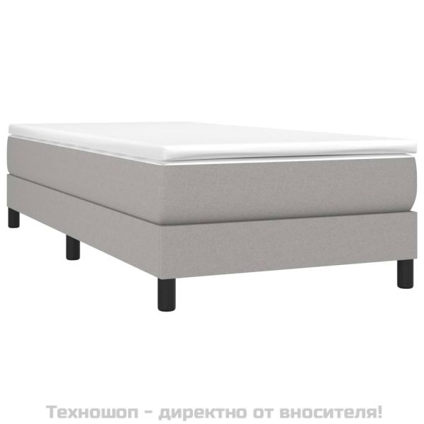 Боксспринг легло с матрак, светлосиво, 90x200 см, плат