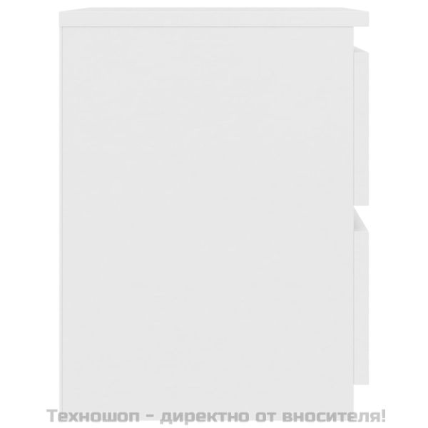 Нощни шкафчета, 2 бр, бели, 30x30x40 см, инженерно дърво