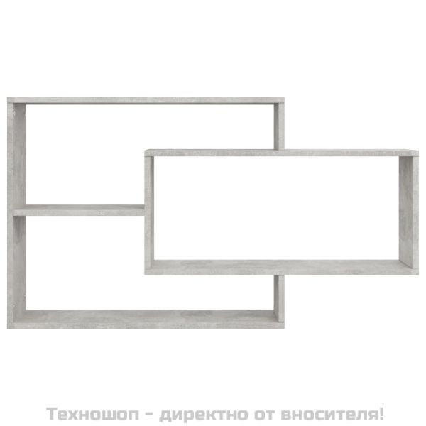 Стенни рафтове, бетонно сиви, 104x20x58,5 см, инженерно дърво