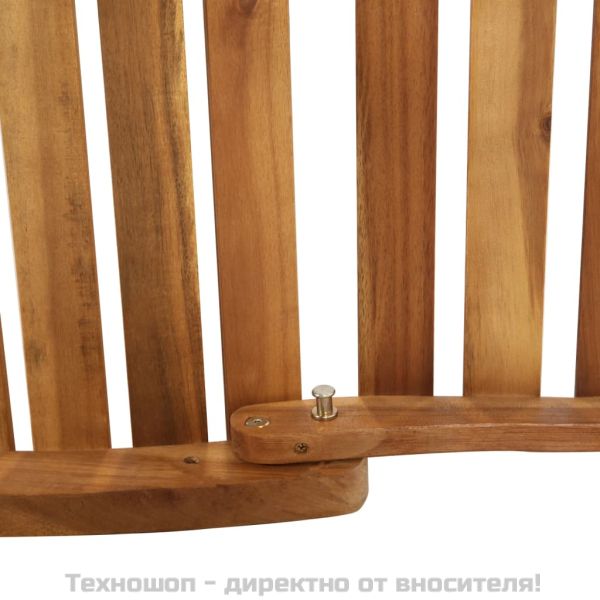 Шезлонг с възглавница, акация масив, тъмносив