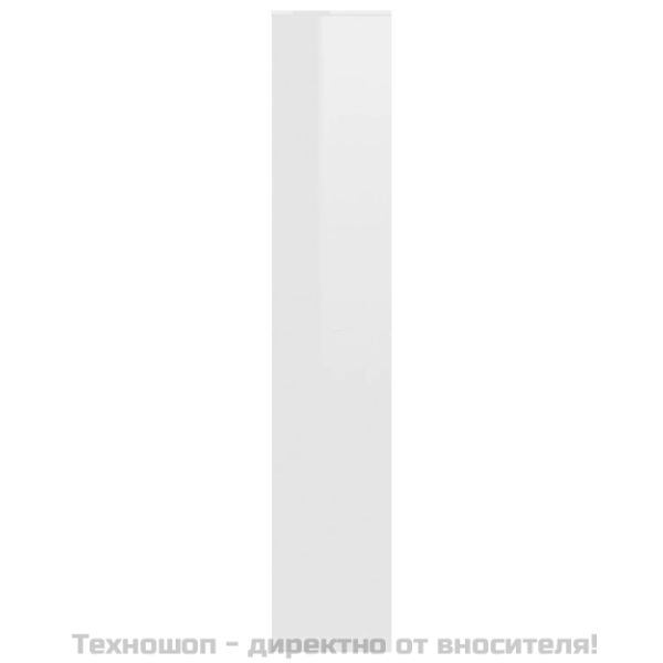 Шкаф за обувки, бял гланц, 54x34x183 см, инженерно дърво