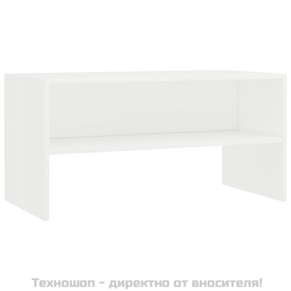 ТВ шкаф, бял, 80x40x40 см, инженерно дърво