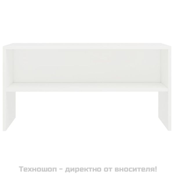 ТВ шкаф, бял, 80x40x40 см, инженерно дърво