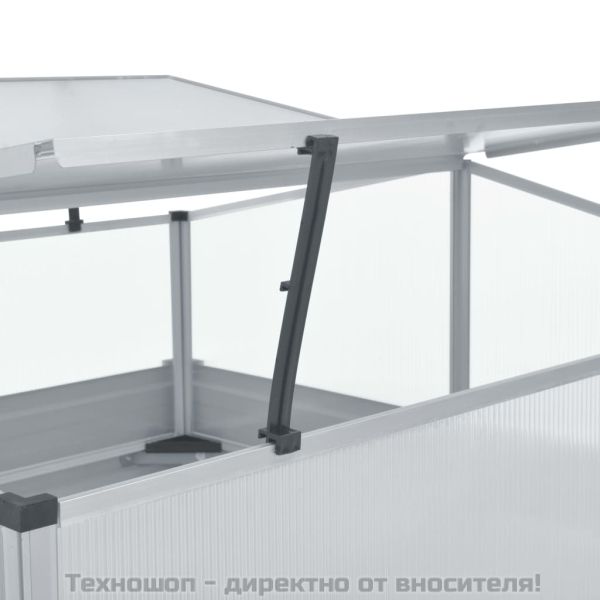 Парник, 100x100x85 см, поцинкована стомана, сив