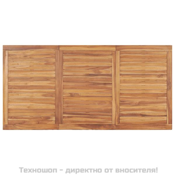 Градински комплект за хранене, 7 части, 180x90 см, масивно тиково дърво