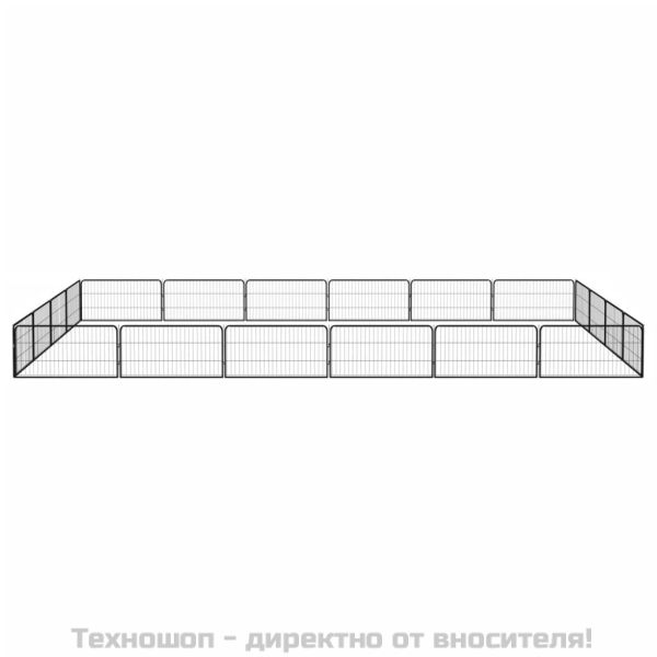 Заграждение за куче черно 20 панела 100x50 см прахово боядисано