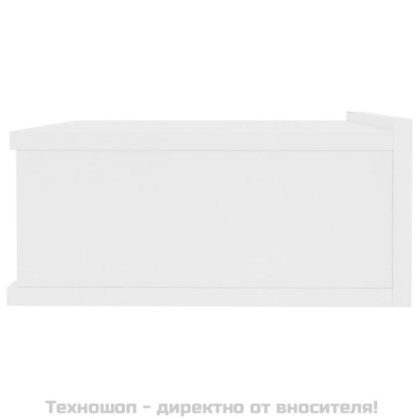 Нощни шкафчета за стена, 2 бр, бели, 40x30x15см инженерно дърво