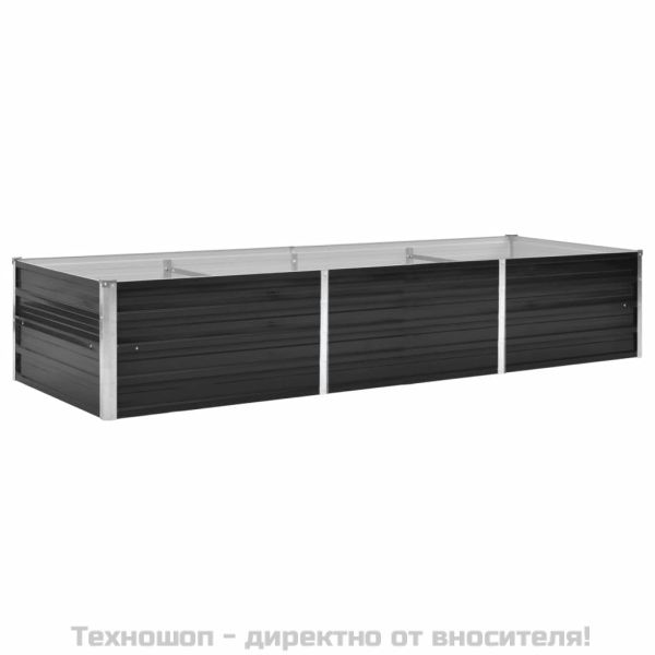 Градинска висока леха антрацит 240x80x45 см поцинкована стомана