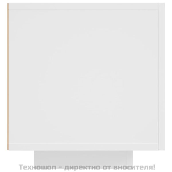 ТВ шкаф с LED осветление, бял, 160x35x40 см