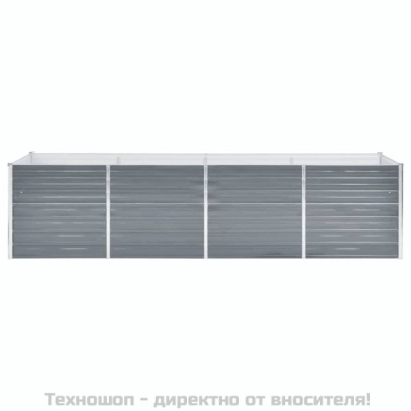 Градинска висока леха поцинкована стомана 320x80x77 см сива