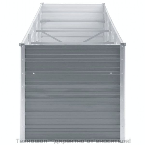 Градинска висока леха поцинкована стомана 320x80x77 см сива