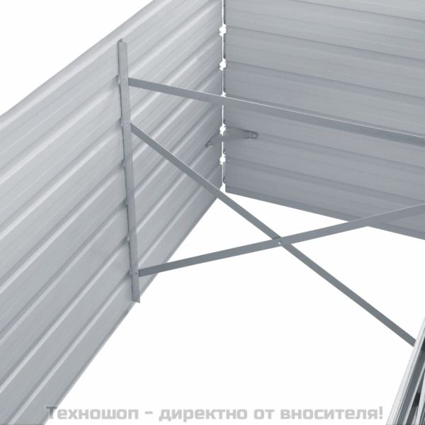 Градинска висока леха поцинкована стомана 320x80x77 см сива