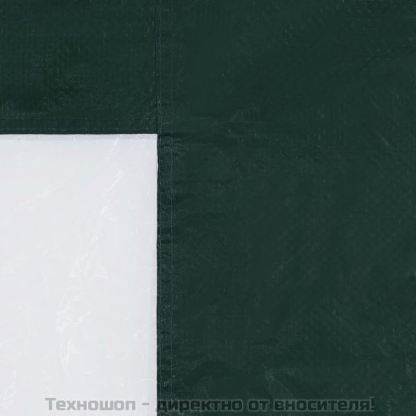 Странични стени за парти шатра, 2 бр, с прозорци, PE, зелени