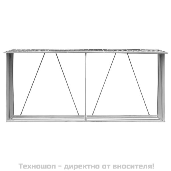 Навес за дърва, поцинкована стомана, 330x84x152 см, антрацит