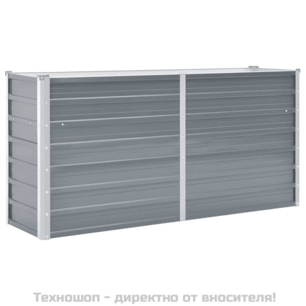 Градинска висока леха поцинкована стомана 160x40х77 см сива