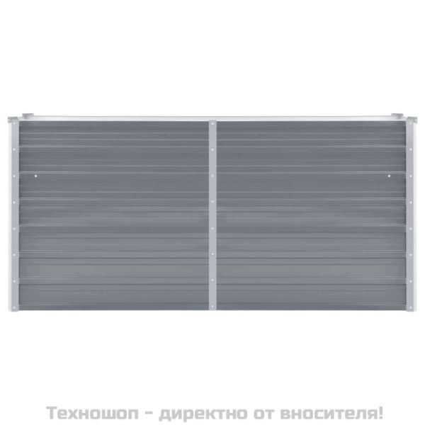 Градинска висока леха поцинкована стомана 160x40х77 см сива