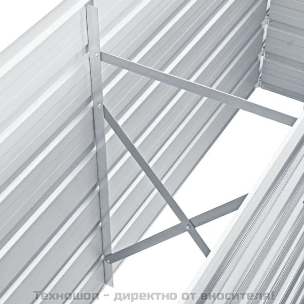 Градинска висока леха поцинкована стомана 160x40х77 см сива