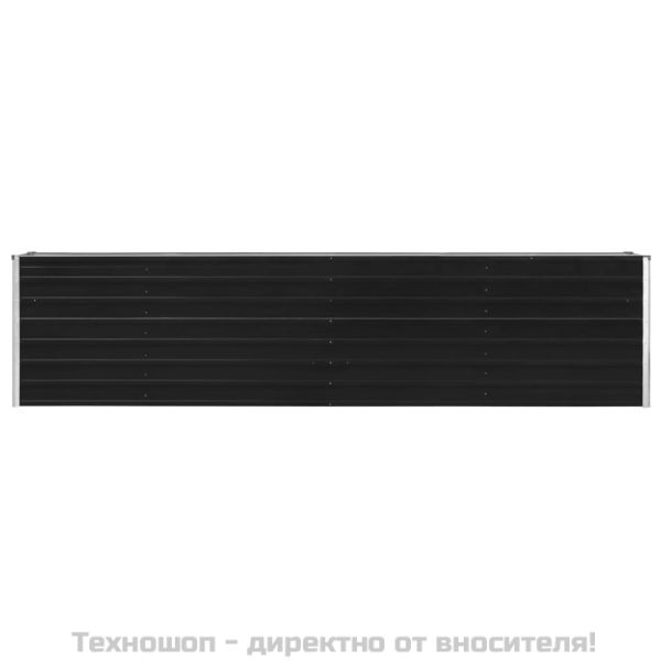Повдигната леха, 320x40x77 см, поцинкована стомана, антрацит