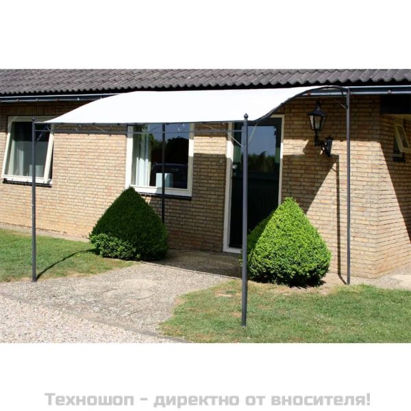 Стоманена шатра с текстилен навес, кремаво-бяла