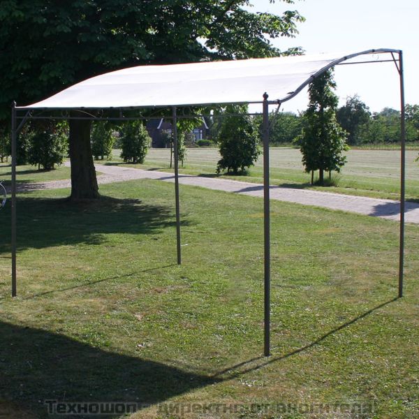 Стоманена шатра с текстилен навес, кремаво-бяла