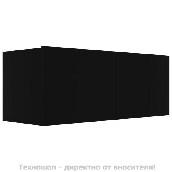 ТВ шкаф, черен, 80x30x30 см, инженерно дърво