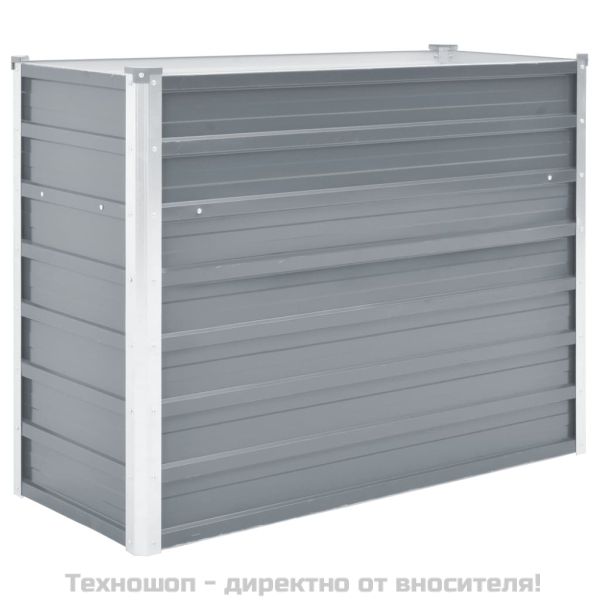 Градинска висока леха поцинкована стомана 100x40x77 см сива