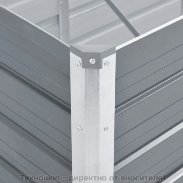 Градинска висока леха поцинкована стомана 100x40x77 см сива