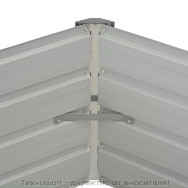 Повдигната леха, антрацит, 129x129x45 см, поцинкована стомана