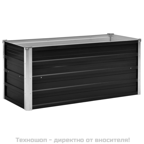 Градинска висока леха антрацит 100x40x45 см поцинкована стомана