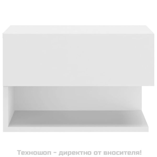 Нощни шкафчета за стенен монтаж, 2 бр, бели