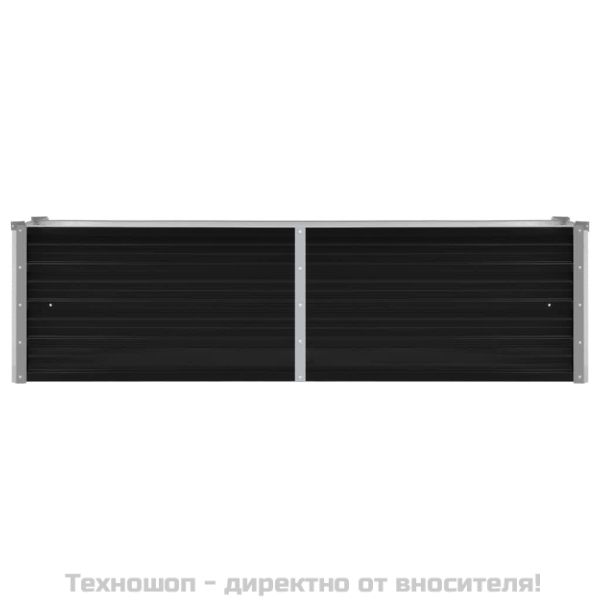 Градинска висока леха антрацит 160x40x45 см поцинкована стомана