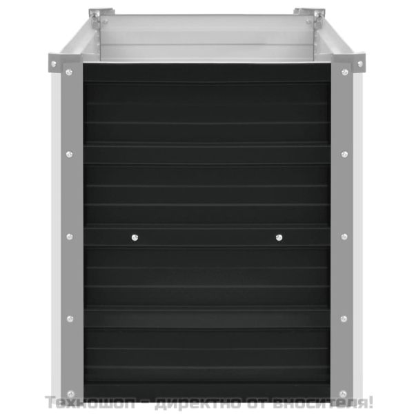 Градинска висока леха антрацит 160x40x45 см поцинкована стомана