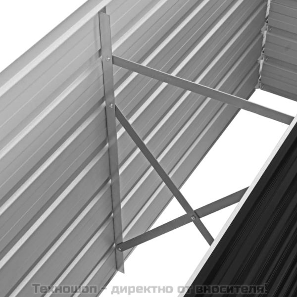 Градинска висока леха антрацит 160x40x45 см поцинкована стомана