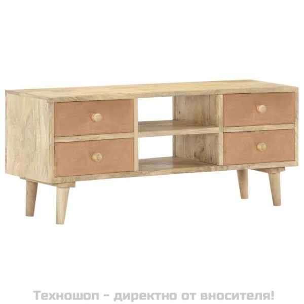 ТВ шкаф, 110x30x45 см, мангово дърво масив