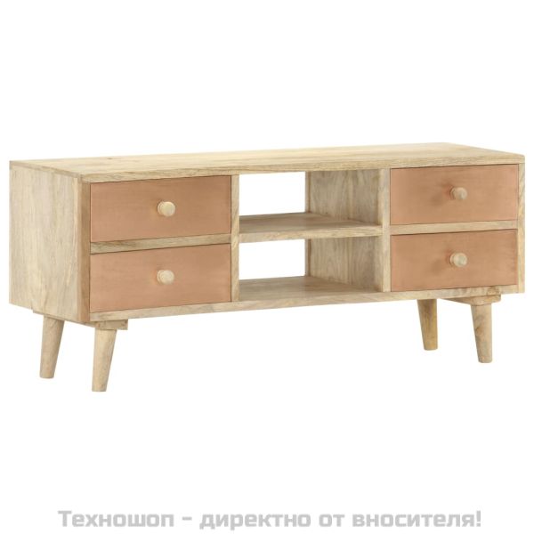 ТВ шкаф, 110x30x45 см, мангово дърво масив