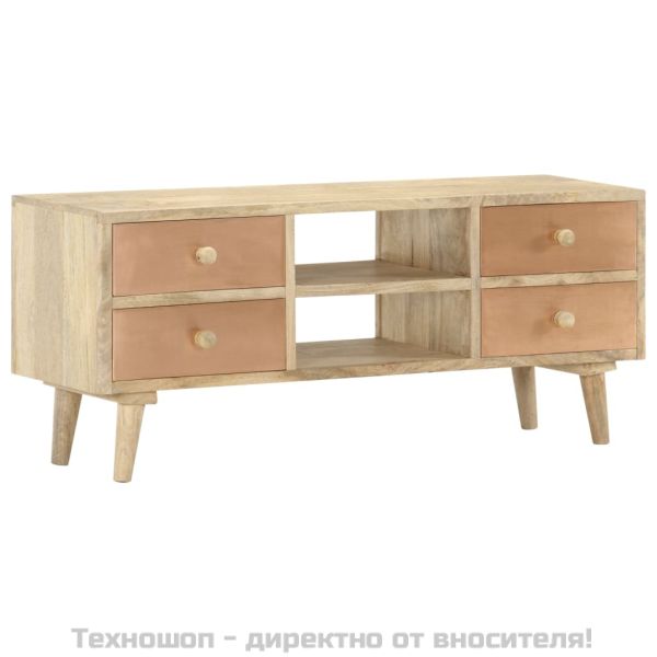 ТВ шкаф, 110x30x45 см, мангово дърво масив