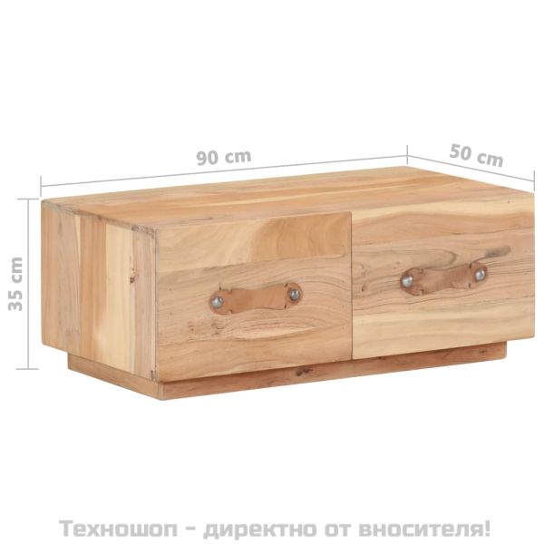 Маса за кафе, 90x50x35 см, регенерирано дърво масив