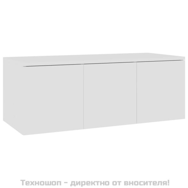 ТВ шкаф, бял, 80x34x30 см, инженерно дърво