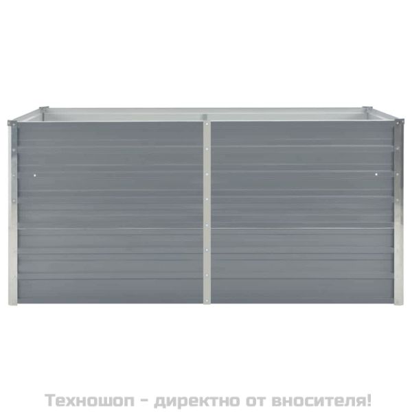 Повдигната леха, 160x80x45 см, поцинкована стомана, сива