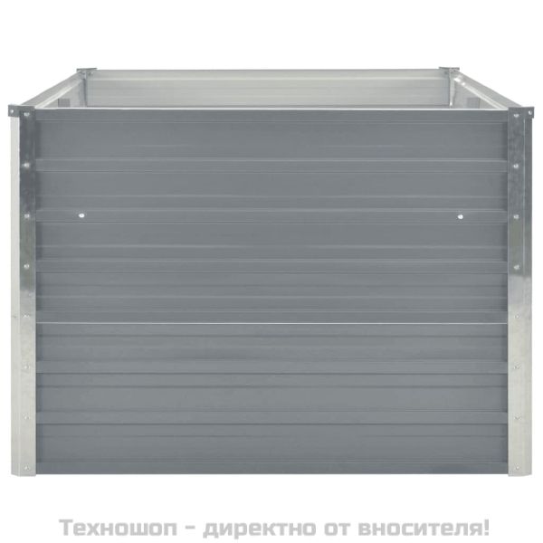 Повдигната леха, 160x80x45 см, поцинкована стомана, сива