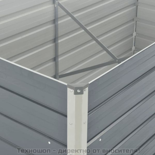 Повдигната градинска леха 160 x 80 x 77 см поцинкована стомана