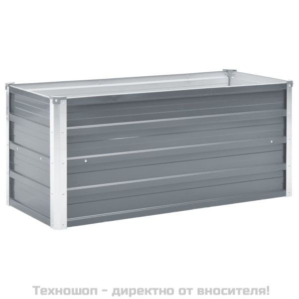 Градинска висока леха поцинкована стомана 100x40x45 см сива