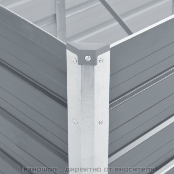 Градинска висока леха поцинкована стомана 100x40x45 см сива