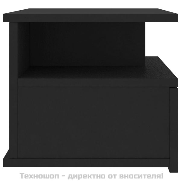 Нощни шкафчета за стена 2 бр, черни 40x31x27 см инженерно дърво